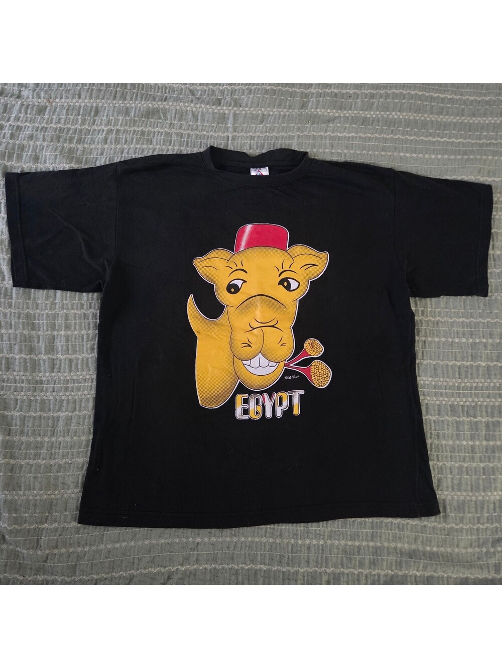 Egypt camel graphic black T shirt